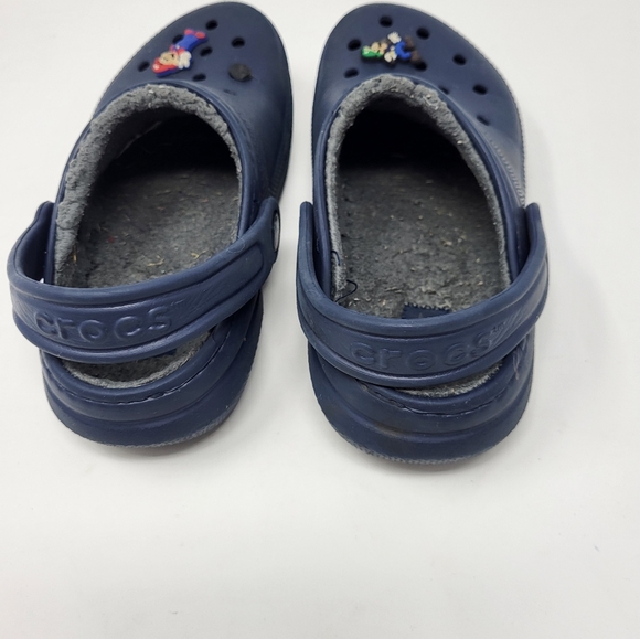 Crocs Classic Lined Clog-K Blue Size J2 - Picture 5 of 8